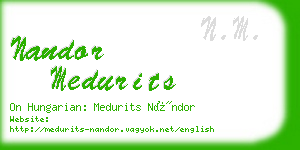 nandor medurits business card